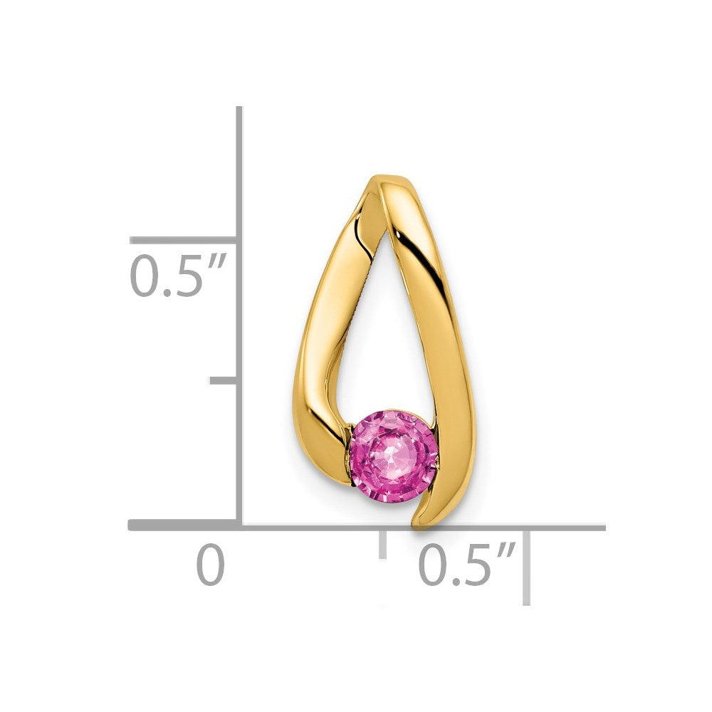 14k Pink Sapphire pendant