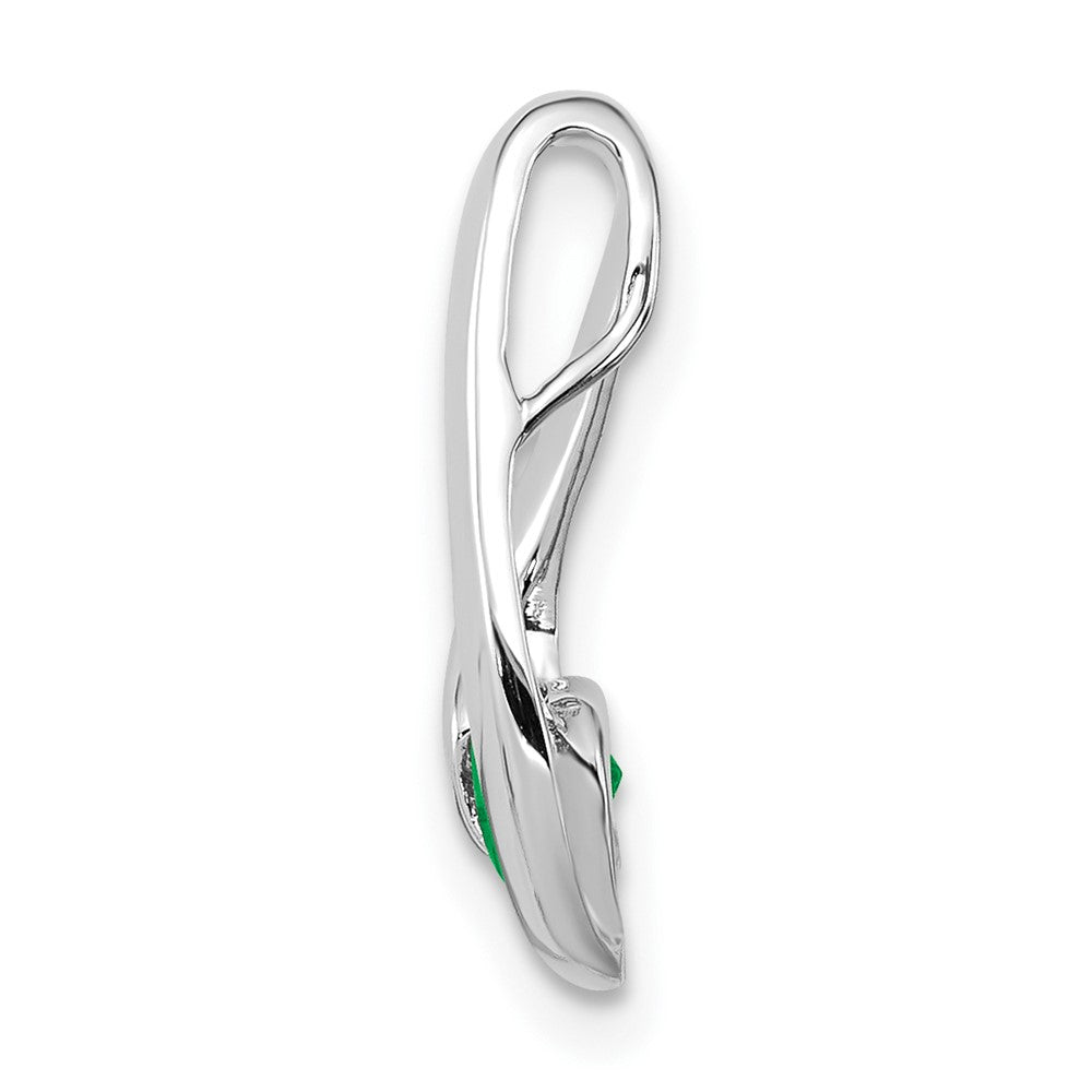 14k White Gold Emerald pendant