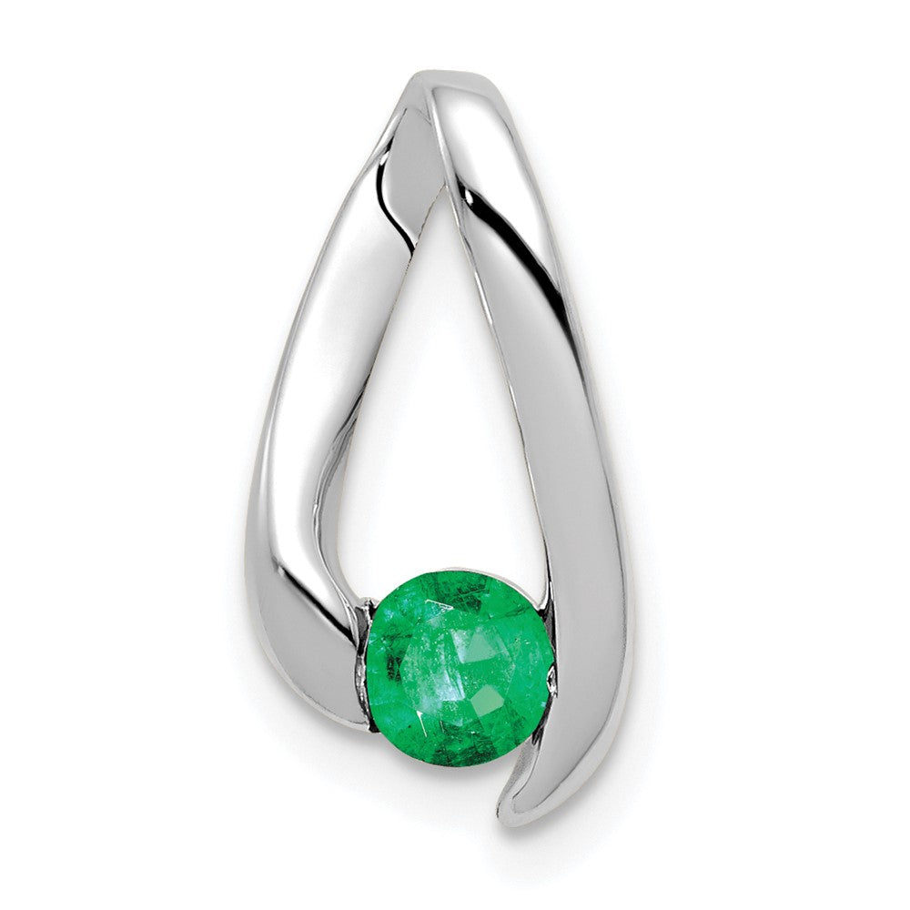 14k White Gold Emerald pendant
