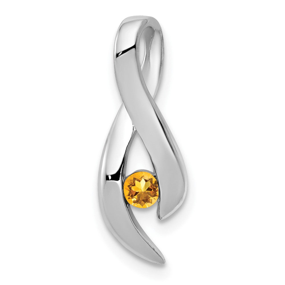 14k White Gold Citrine pendant