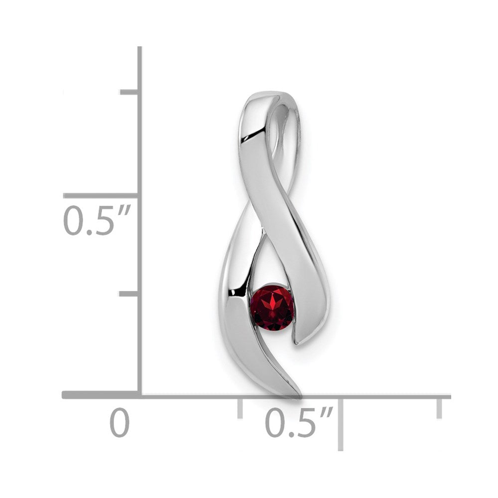 14k White Gold Garnet pendant