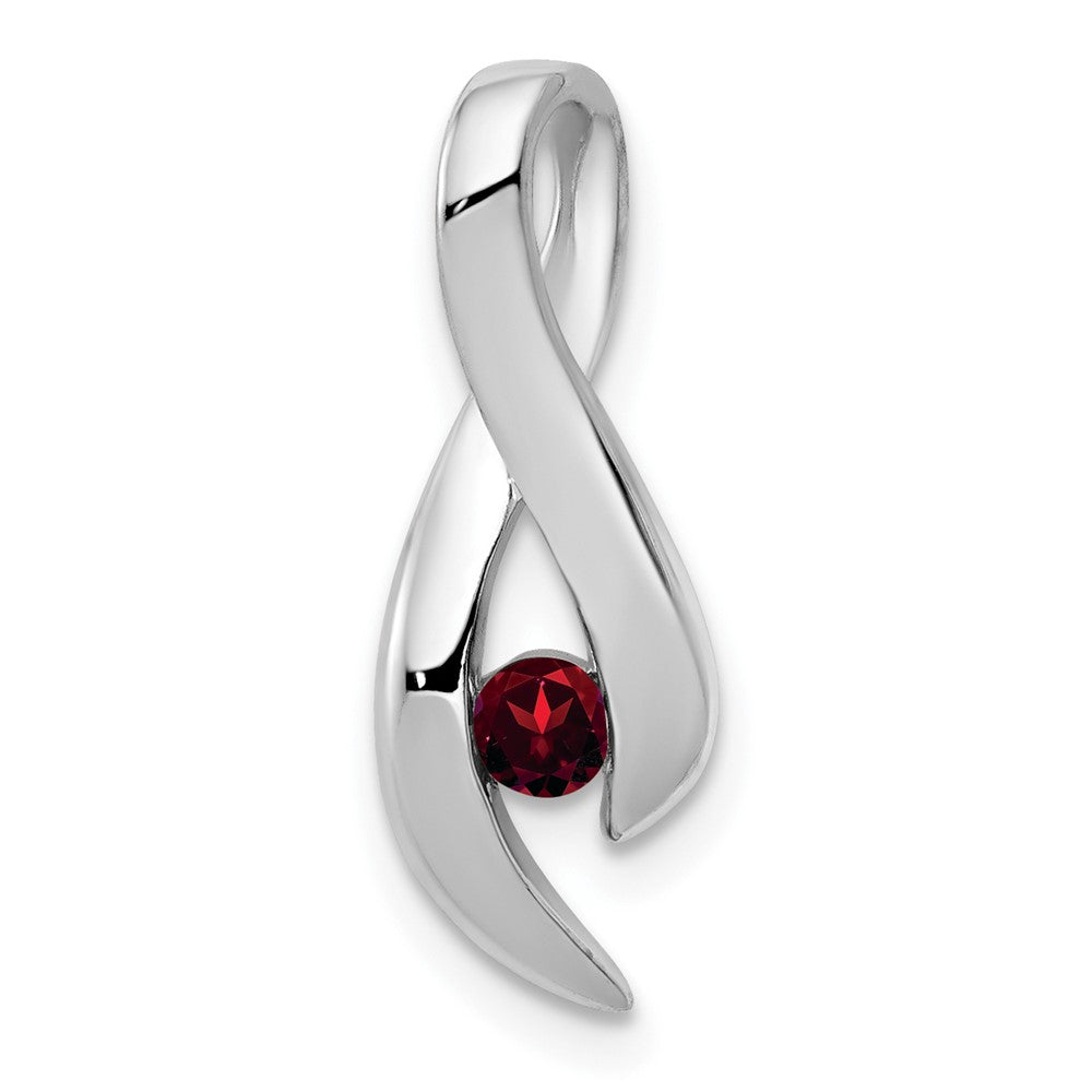 14k White Gold Garnet pendant