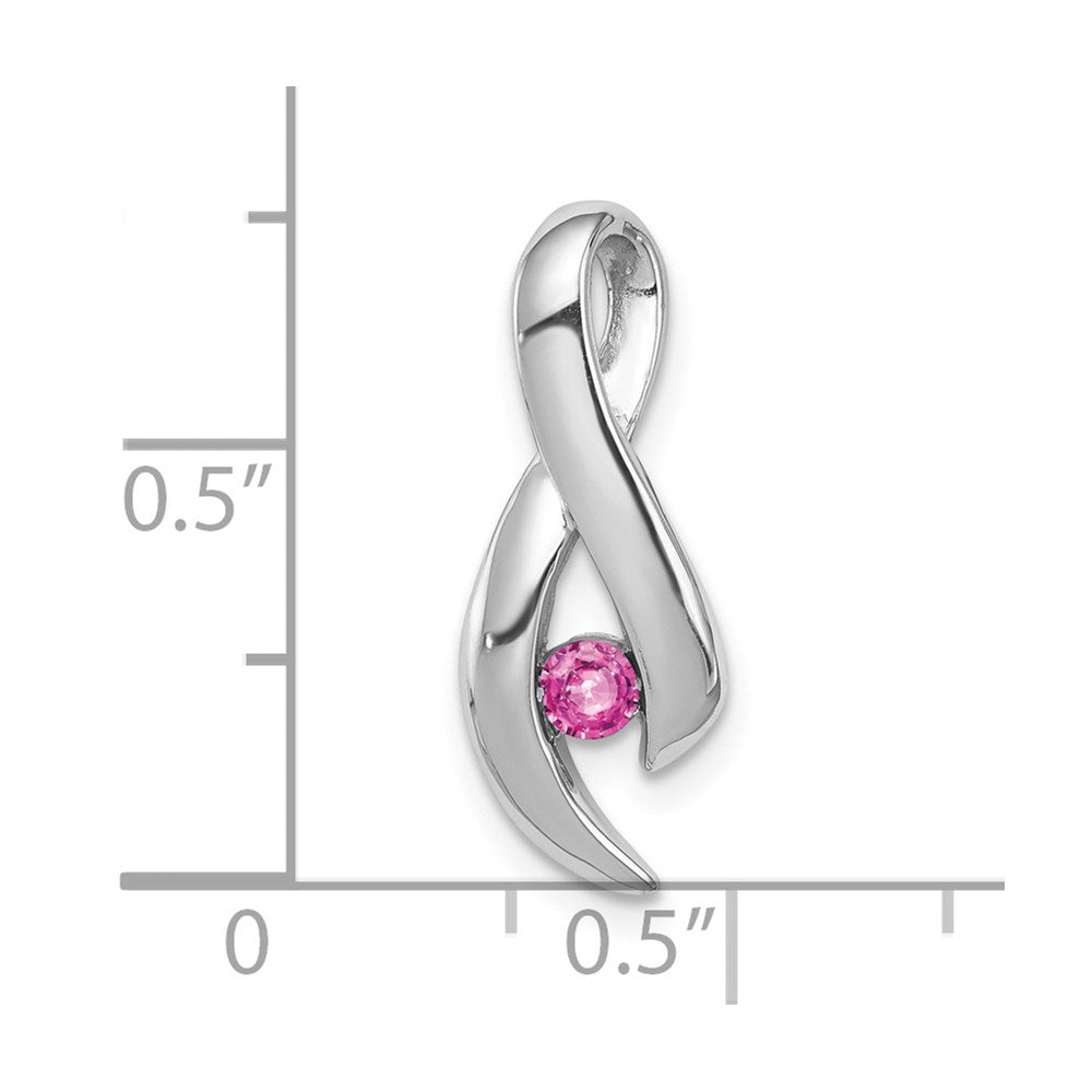 14k White Gold Pink Sapphire pendant