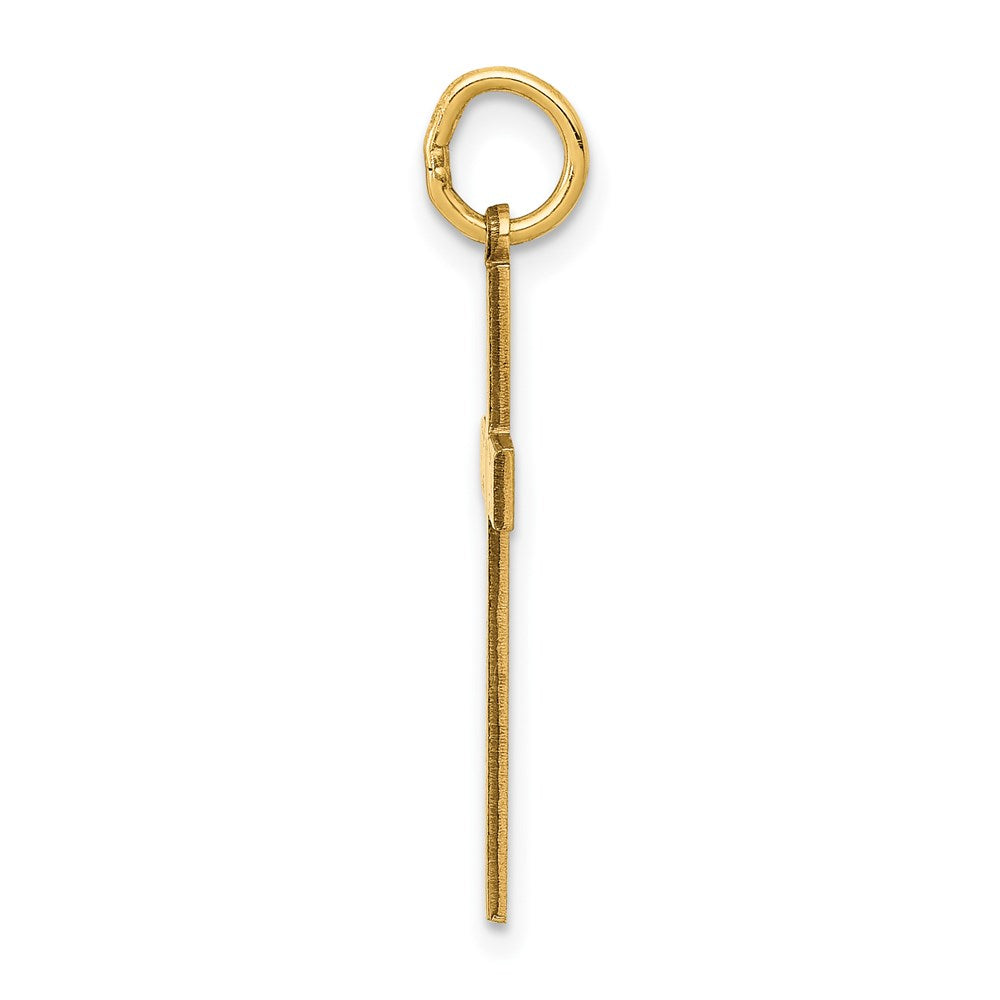 14K Laser Designed Cross with Hearts Charm