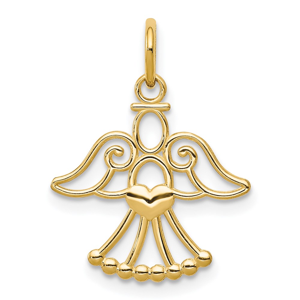 14k Cut-out Angel with Heart Charm