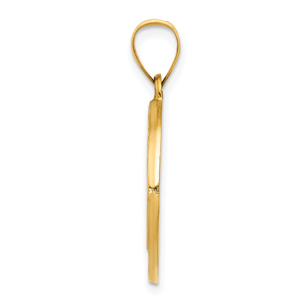 14k Polished and Satin St Benedict Hollow Medal Pendant