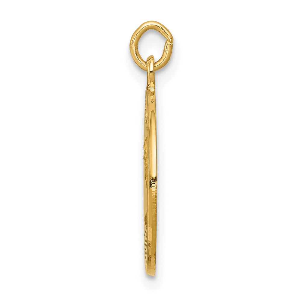 14k Polished and Satin Solid Saint Andrew Medal Charm