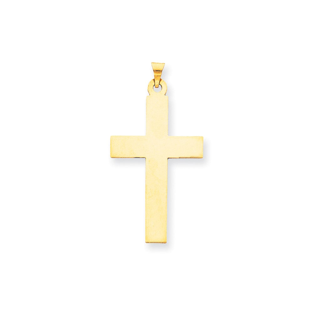 14K Large Polished Cross Charm