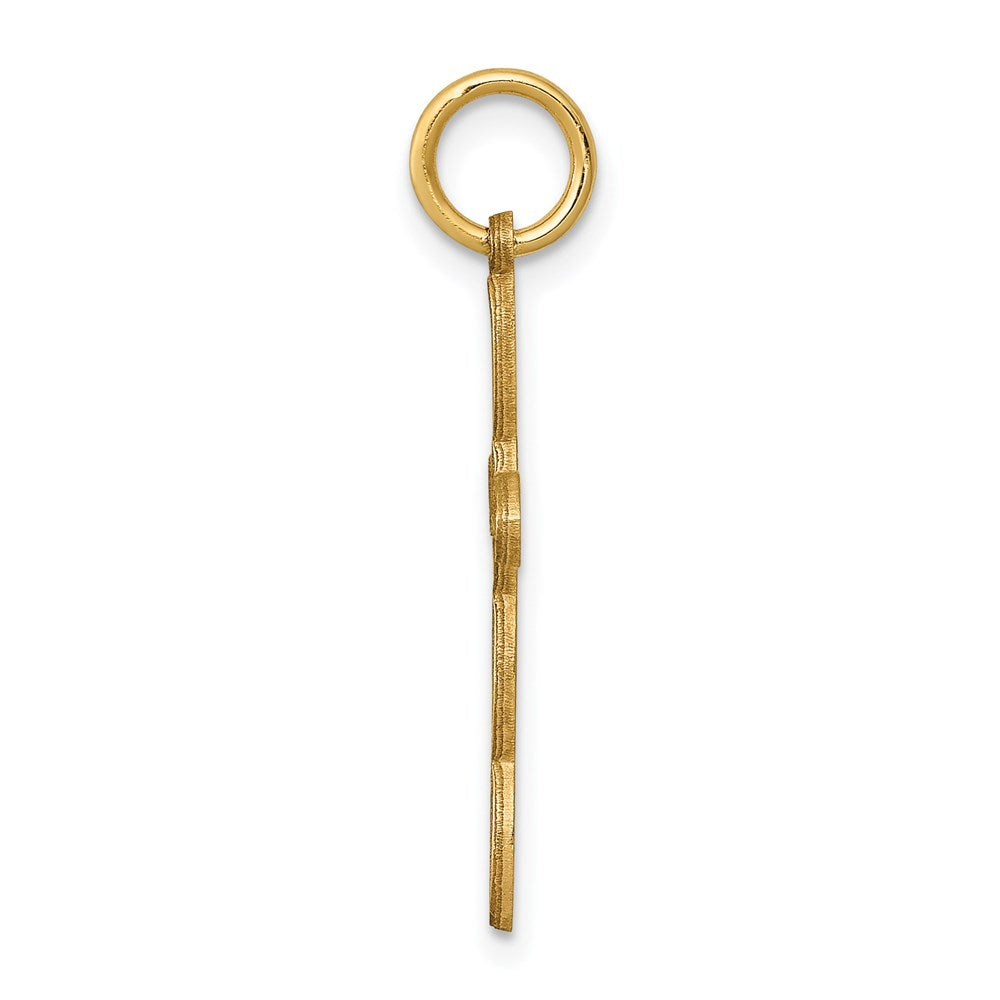 14K Loop with Center Heart Cross Pendant