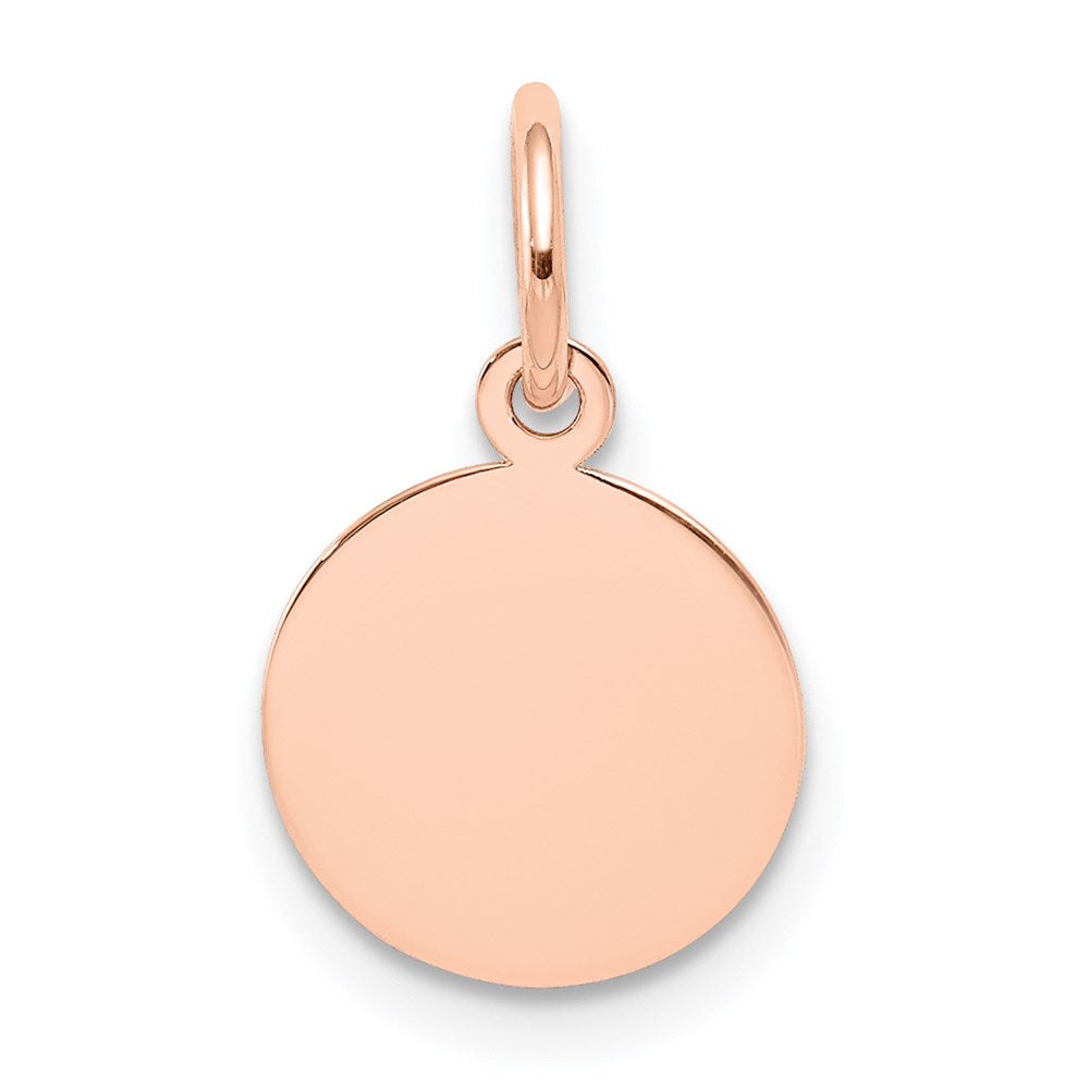 14k Rose Gold Plain .009 Gauge Round Engraveable Disc Charm