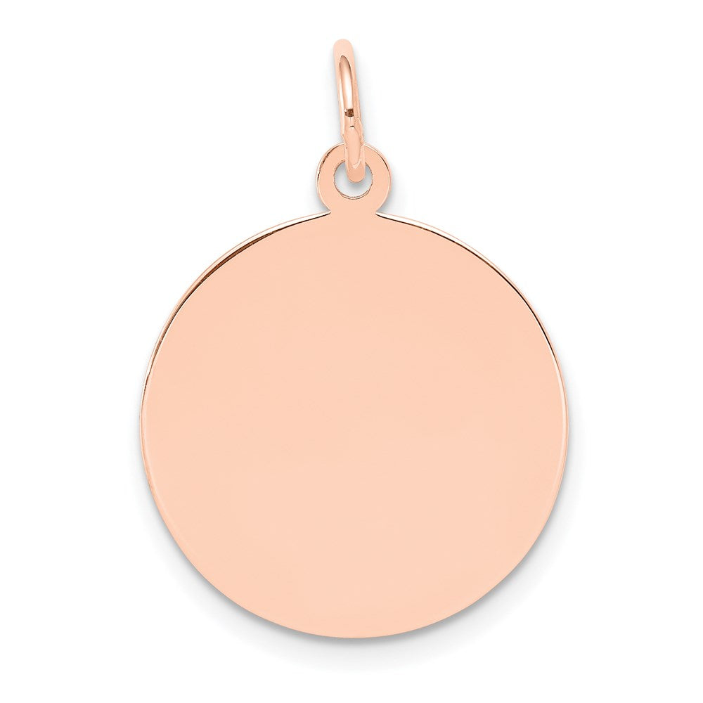 14k Rose Gold Plain .035 Gauge Round Engravable Disc Charm