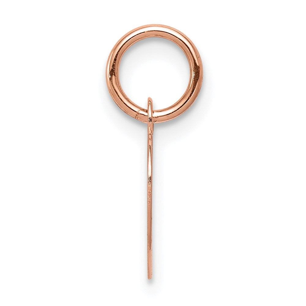 14k Rose Gold Plain .013 Gauge Engraveable Heart Disc Charm