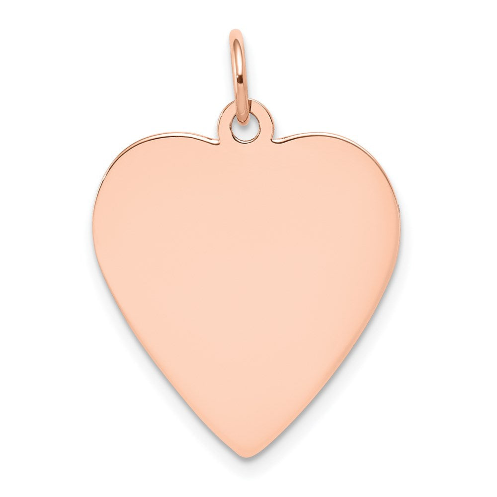 14k Rose Gold Plain .018 Gauge Engraveable Heart 24x Disc Charm
