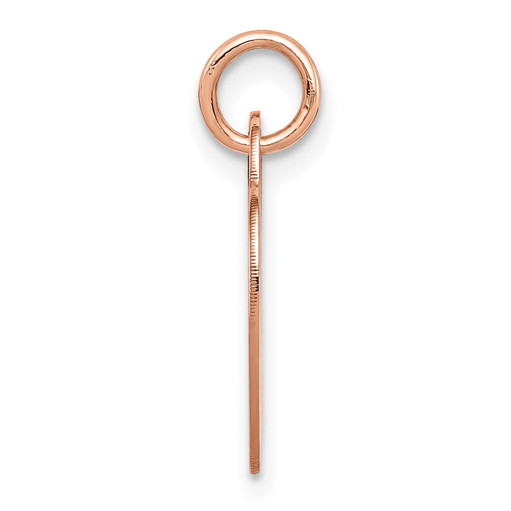 14k Rose Gold Plain .013 Gauge Medium Engraveable Heart 19x Disc Charm