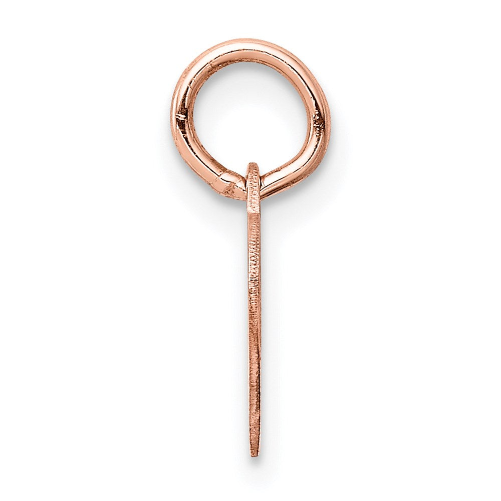 14k Rose Gold Plain .013 Gauge Engravable Heart Disc Charm