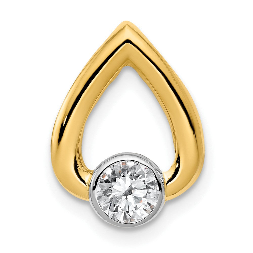 14ky Teardrop Diamond Chain Slide Mtg