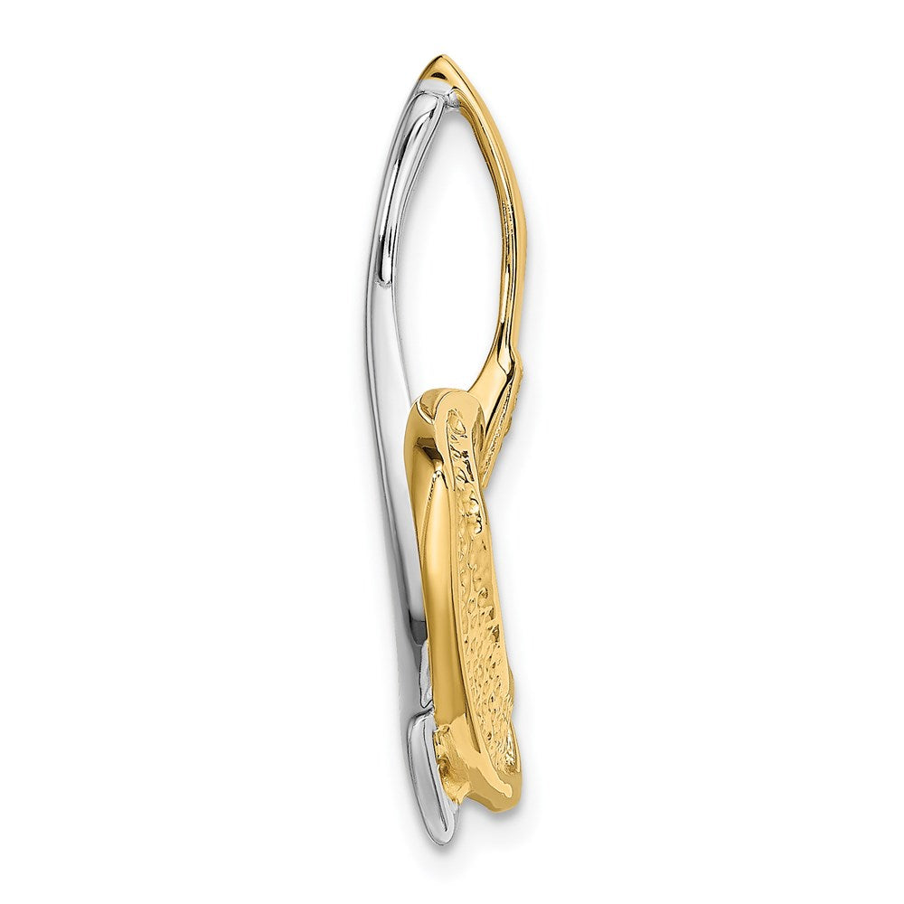 14k Two-tone Peg-Set Diamond Slide Mounting Fits up to Regular/ Fancy or Reversible Omega