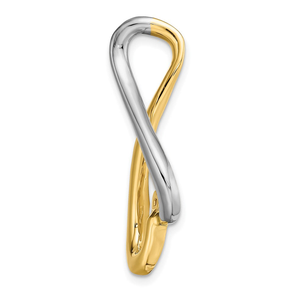 14k Two-tone Fancy Peg-Set Diamond Slide Mounting Fits up to Regular/Fancy/Reversible Omega