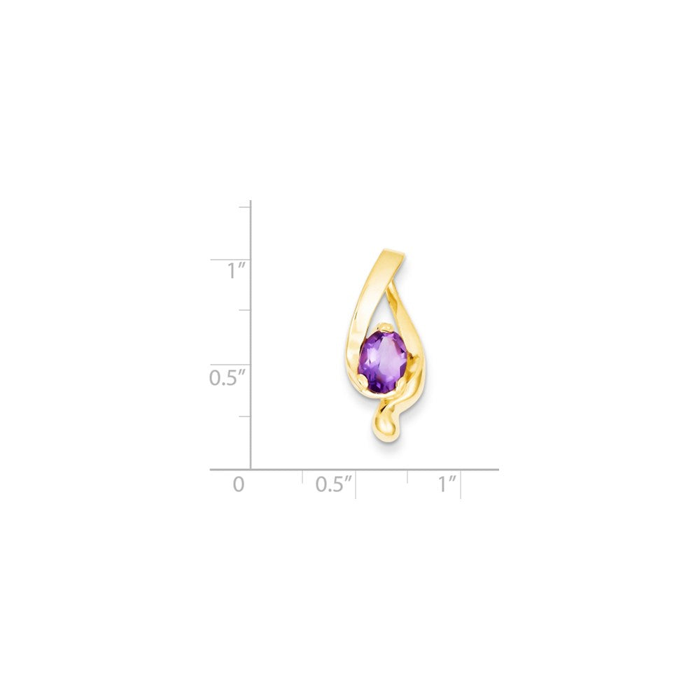 14k 8x Oval Amethyst slide