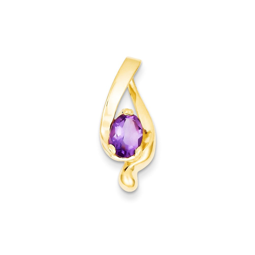14k 8x Oval Amethyst slide