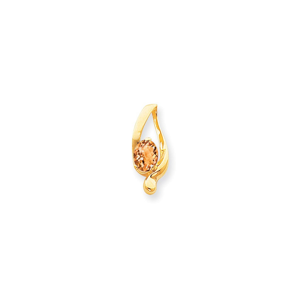 14k 8x Oval Citrine Checker slide