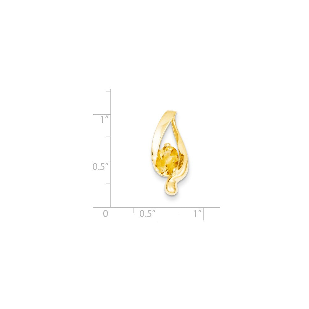 14k 8x Oval Citrine slide