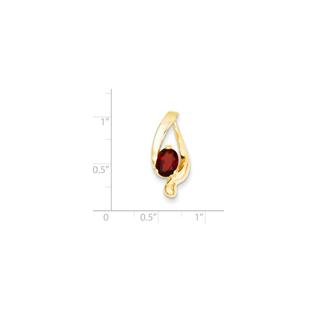 14k 8x Oval Garnet slide