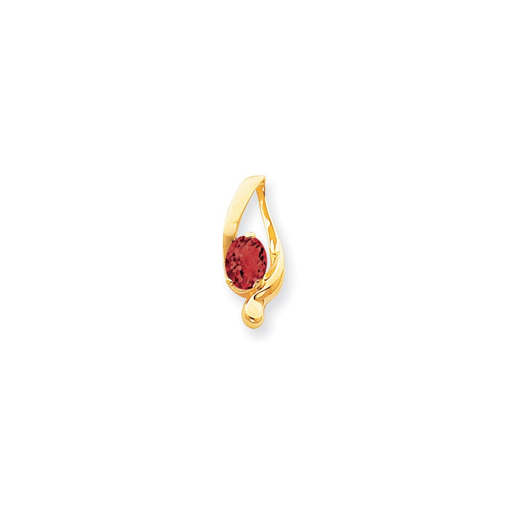 14k 8x Oval Garnet Checker slide