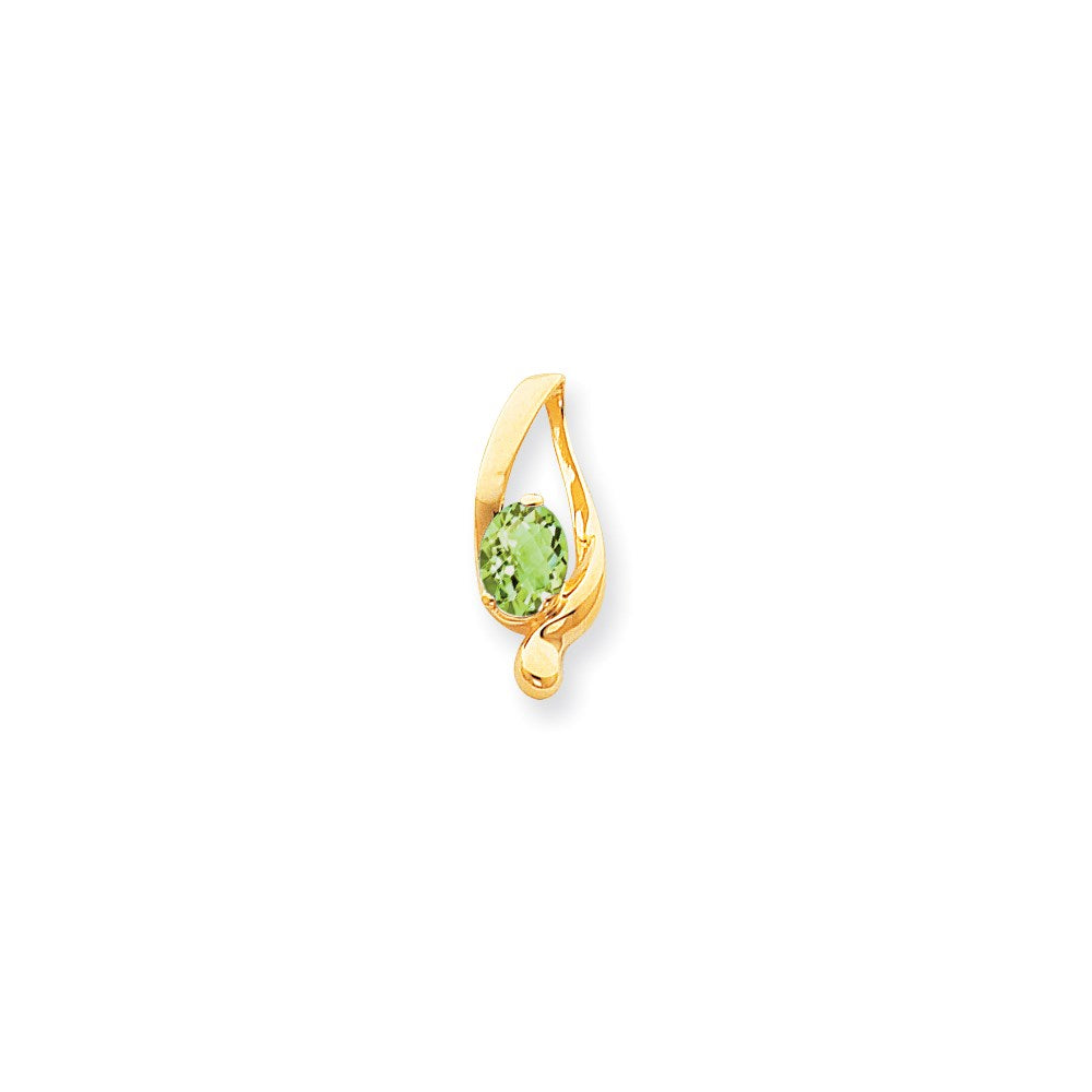 14k 8x Oval Peridot Checker slide