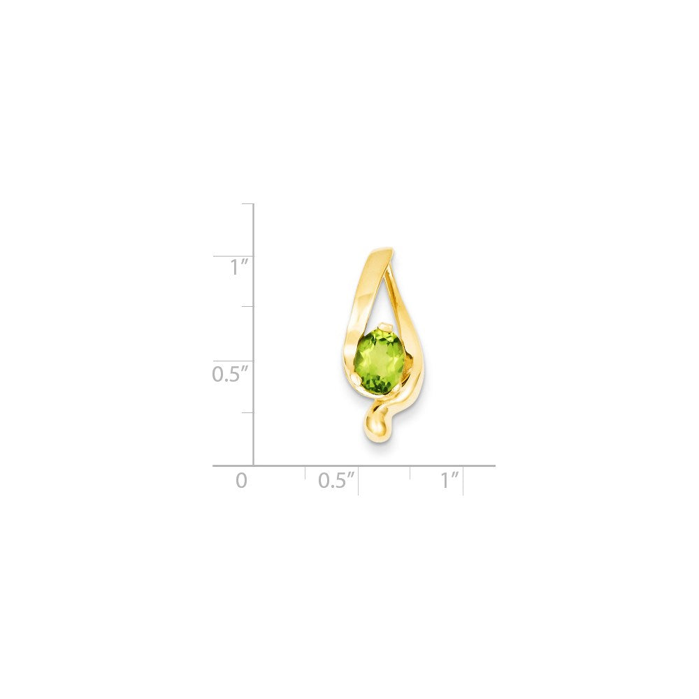 14k 8x Oval Peridot Slide