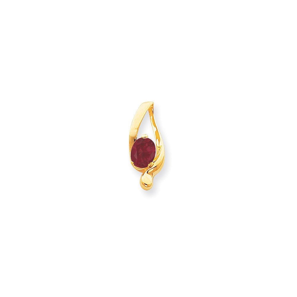 14k 8x Oval Ruby slide