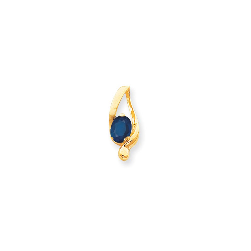 14k 8x Oval Sapphire slide