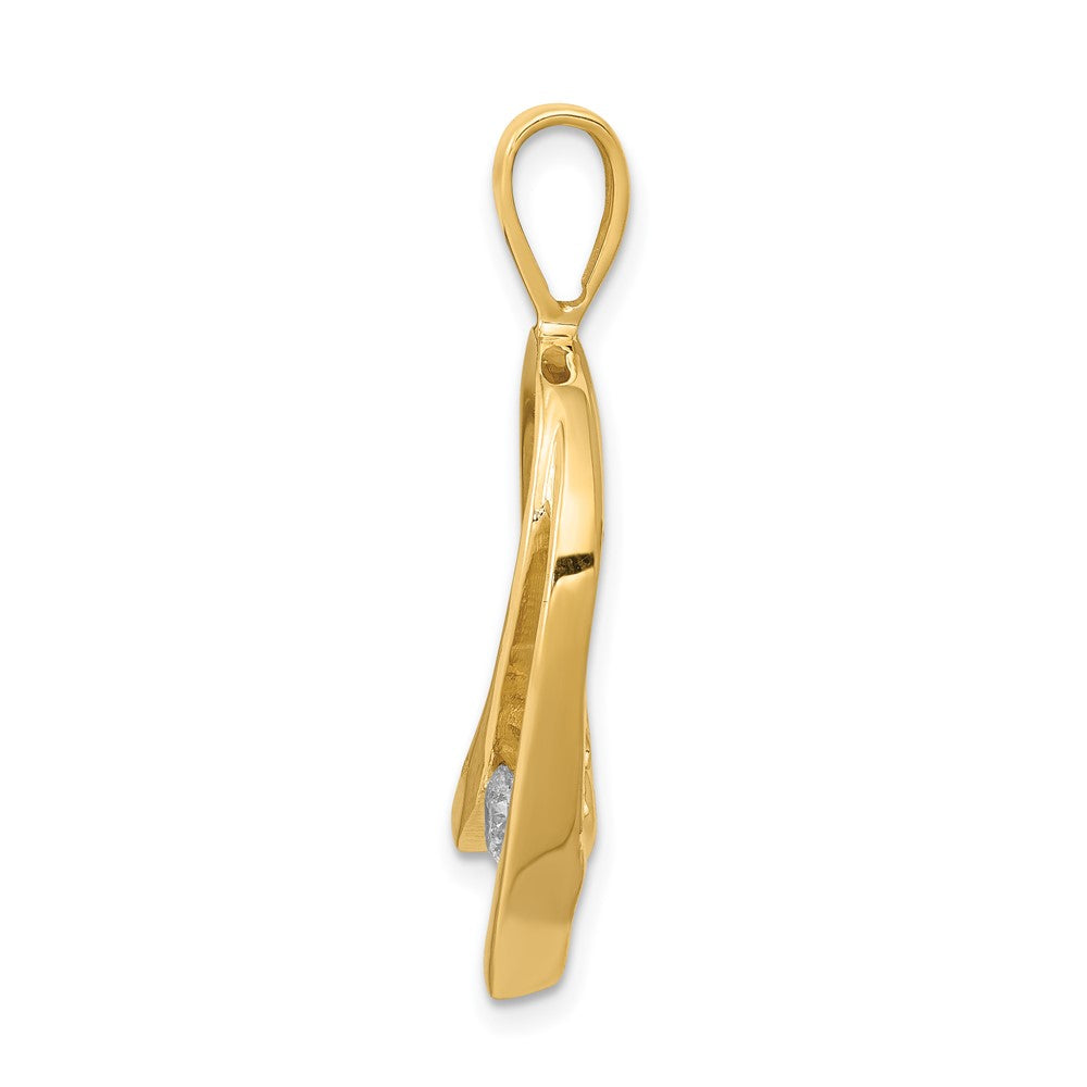 14k Complete 1/4 carat AAA Diamond Slide Fits up to Regular/ Fancy or Reversible Omega