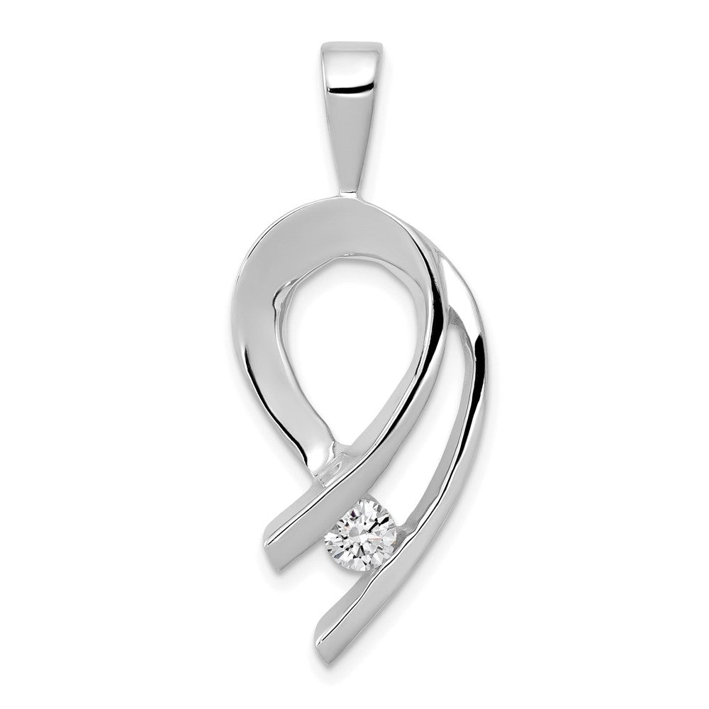 14k White Gold Holds 1- stone, A Diamond Slide