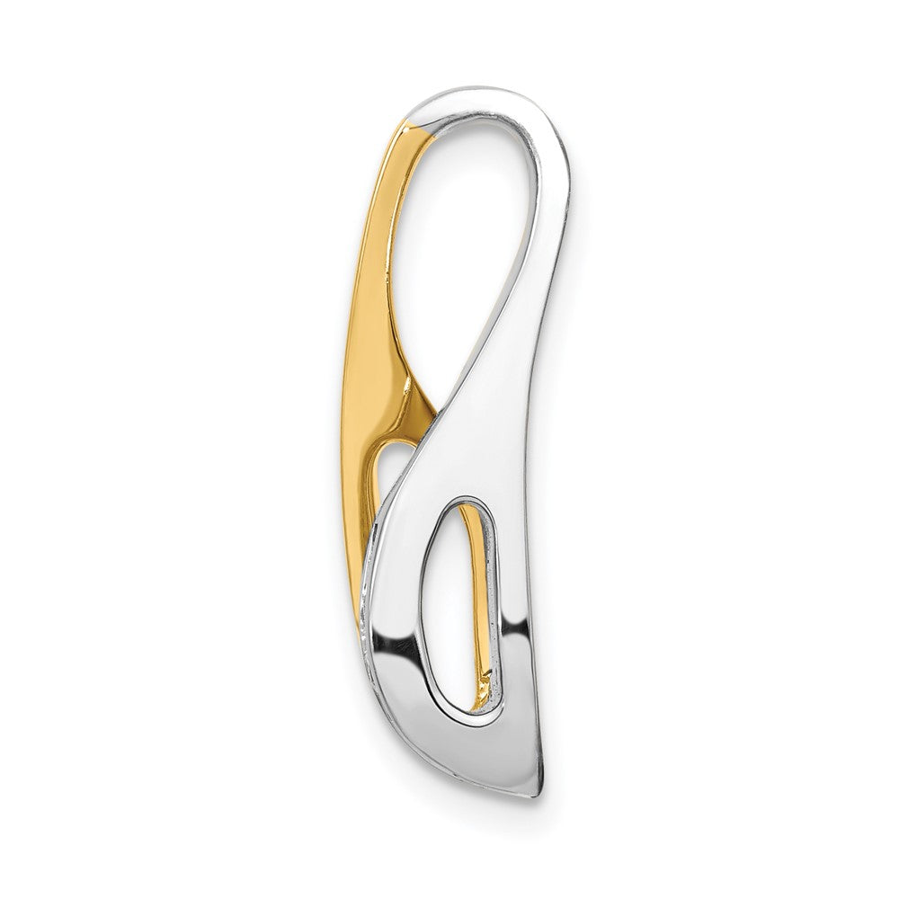 14k Two-tone Peg-Set A Diamond Semi-Mount Slide Fits up to Regular/ Fancy or Reversible Omega