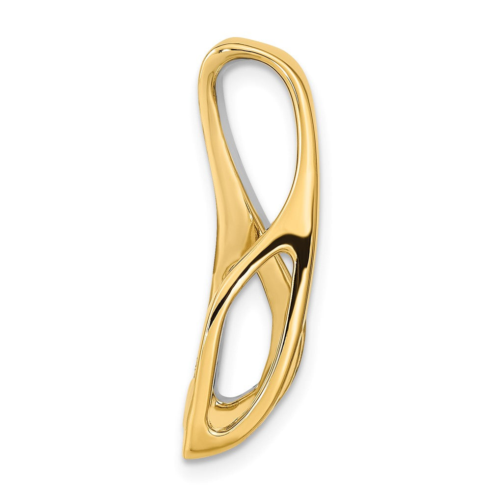 14k Two-tone Peg-Set AA Diamond Semi-Mount Slide Fits up to Regular/ Fancy or Reversible Omega