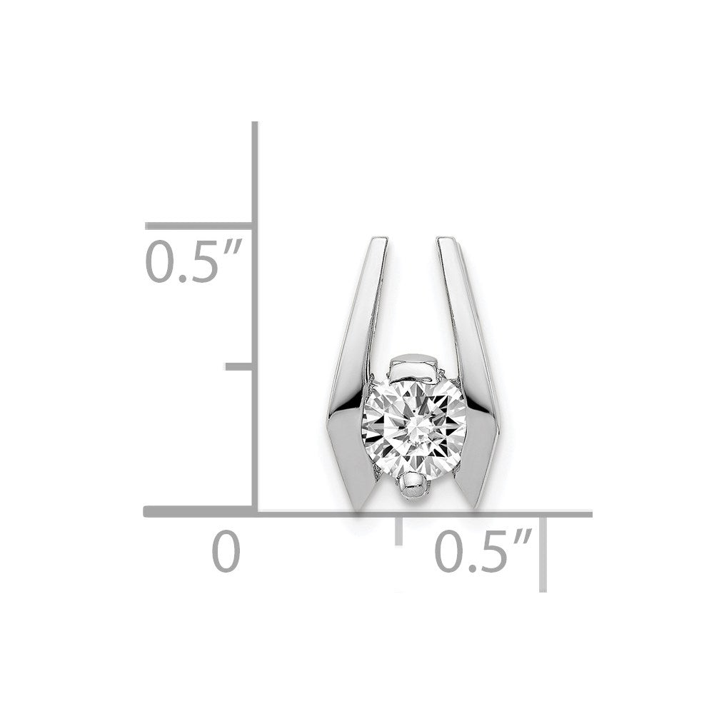 14k White Gold AAA Diamond Slide