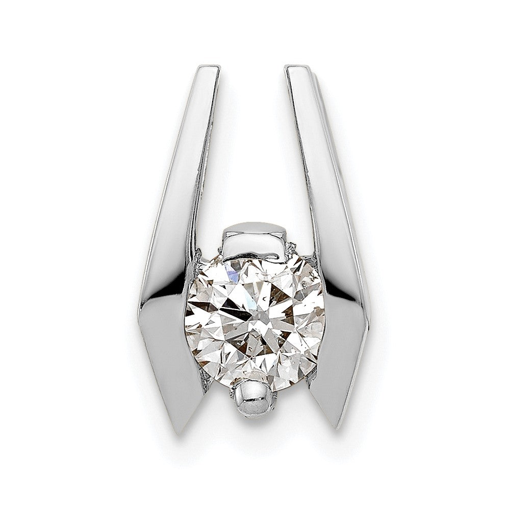 14k White Gold AAA Diamond Slide