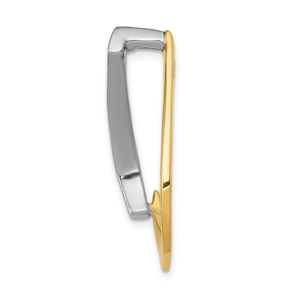 14k Two-Tone A Diamond Teardrop Slide