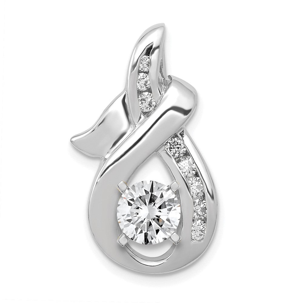 14k White Gold Peg-set A Diamond Semi-Mount Slide Fits up to Regular/ Fancy or Reversible Omega