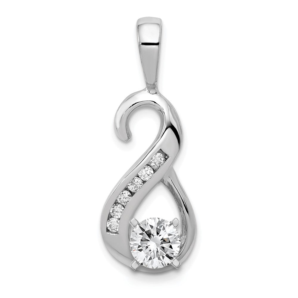 14k White Gold Peg-Set and Channel AAA Diamond Semi-Mount Slide Fits up to Regular/ Fancy or Reversible Omega