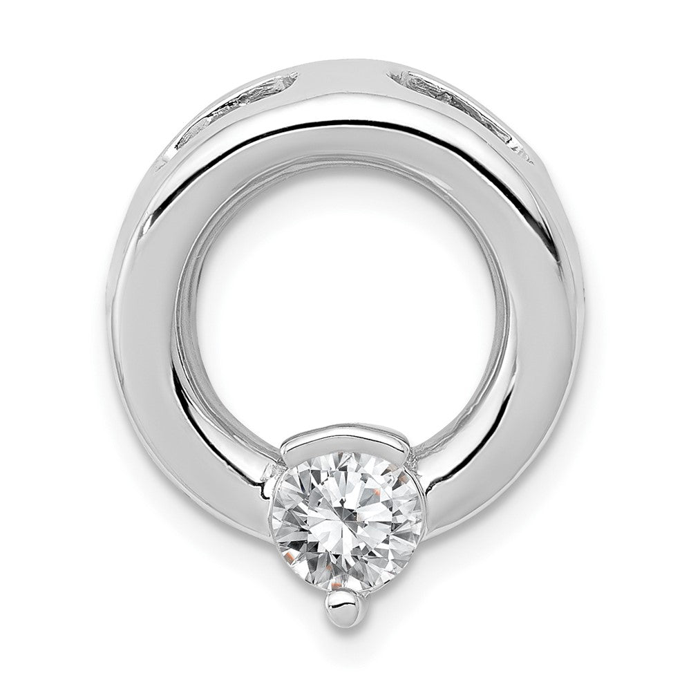 14k White Gold Circle Diamond Chain Slide Mtg