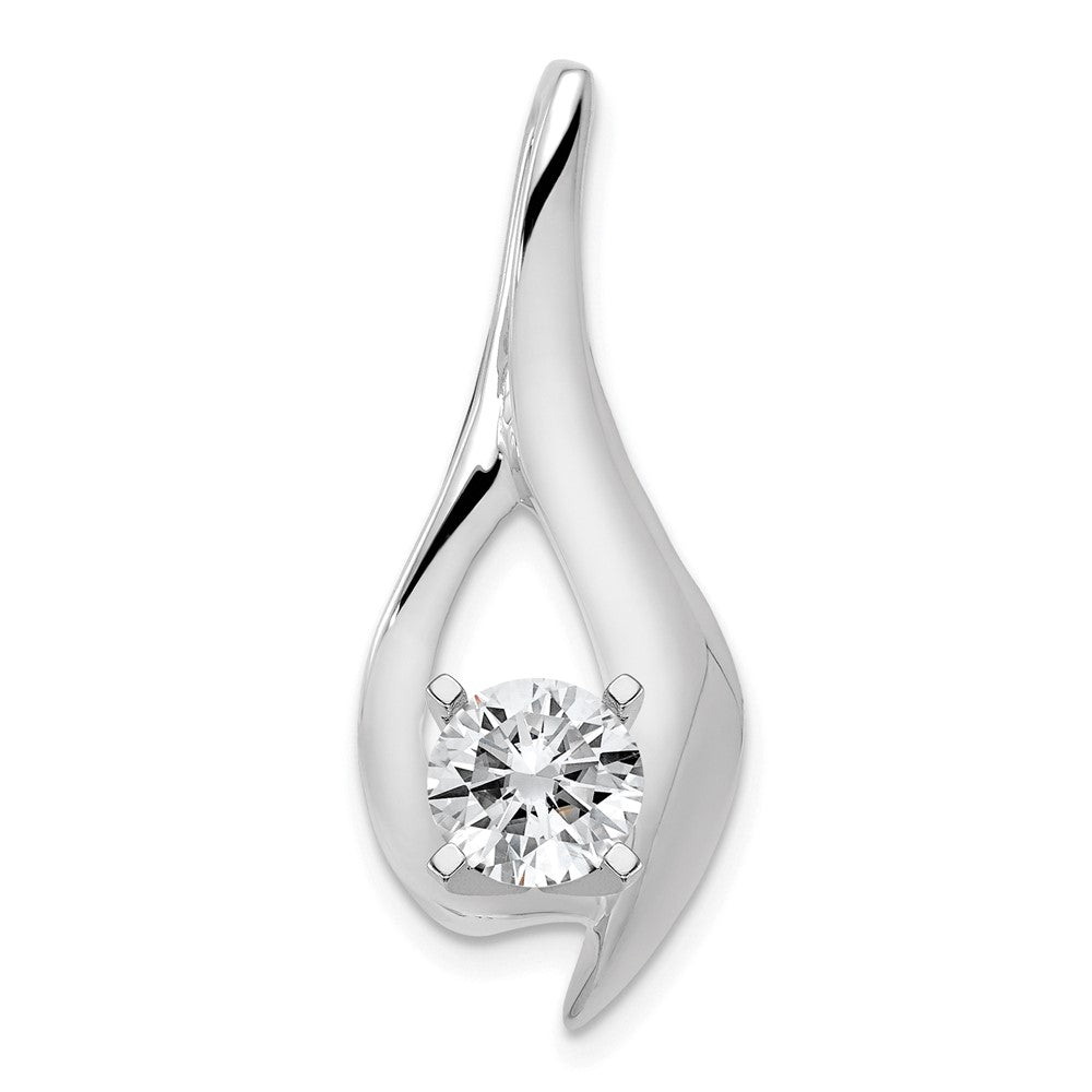 14k White Gold Fancy Peg-Set Diamond Slide Mounting Fits up to Regular/ Fancy or Reversible Omega