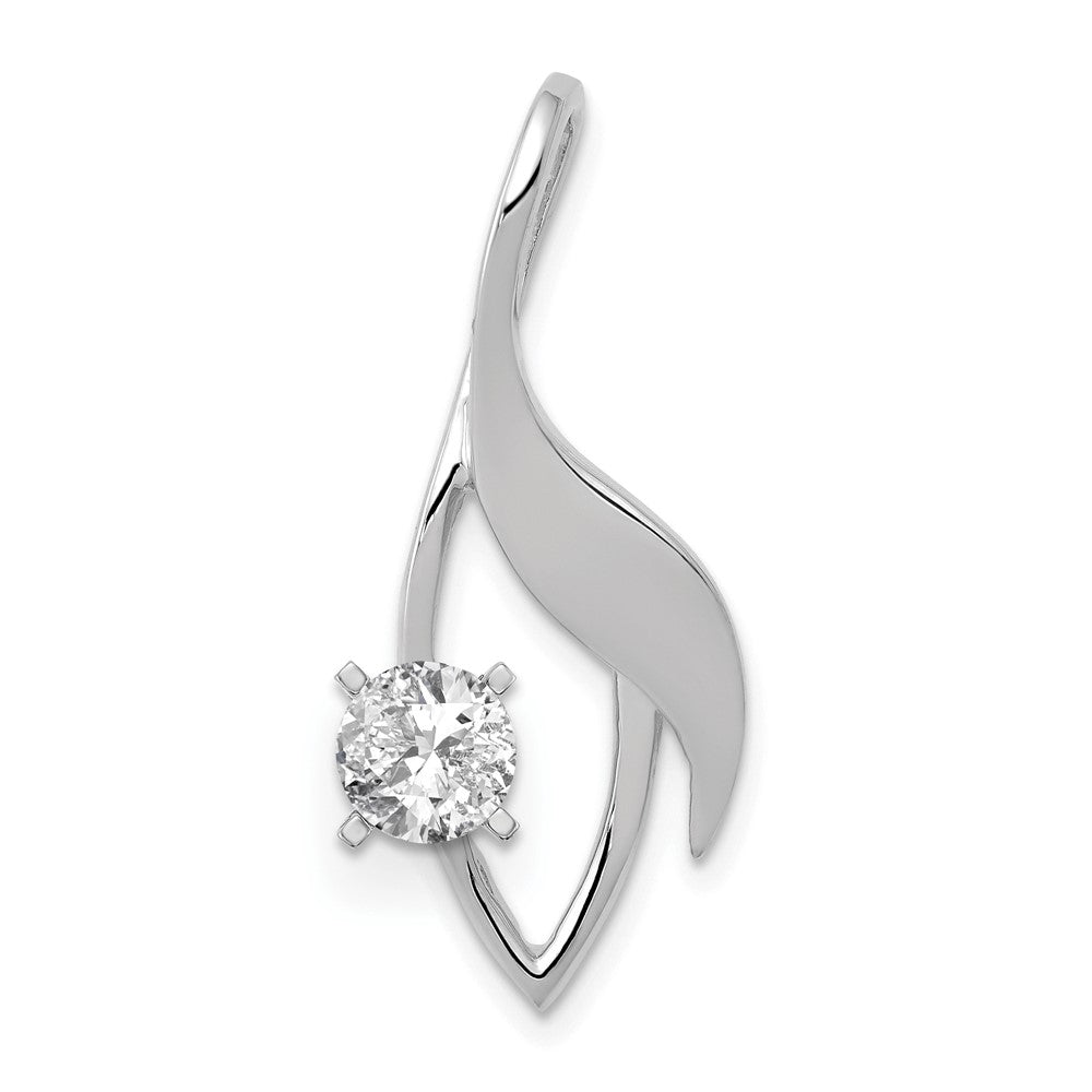 14k White Gold Peg-Set Fancy Slide Mounting Fits up to Regular/ Fancy or Reversible Omega