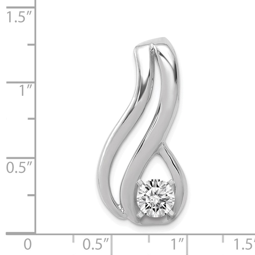 14k White Gold Peg-Set Diamond Fancy Slide Mounting Fits up to Regular/ Fancy or Reversible Omega