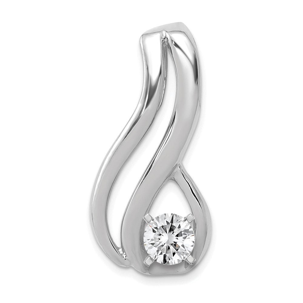 14k White Gold Peg-Set Diamond Fancy Slide Mounting Fits up to Regular/ Fancy or Reversible Omega