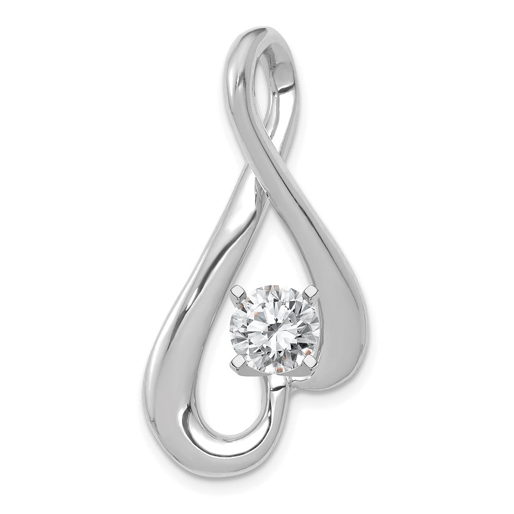 14k White Gold Fancy Peg-Set Diamond Slide Mounting Fits up to Regular/Fancy/Reversible Omega