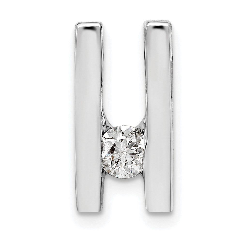 14k White Gold Complete AAA Diamond Slide Fits up to Regular/ Fancy or Reversible Omega