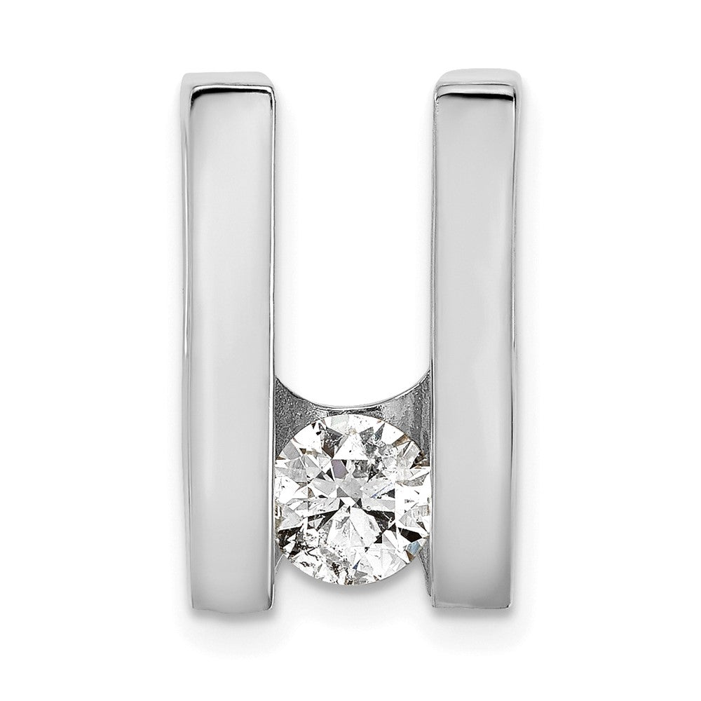 14k White Gold Complete AAA Diamond Slide Fits up to Regular/Fancy/Reversible Omega