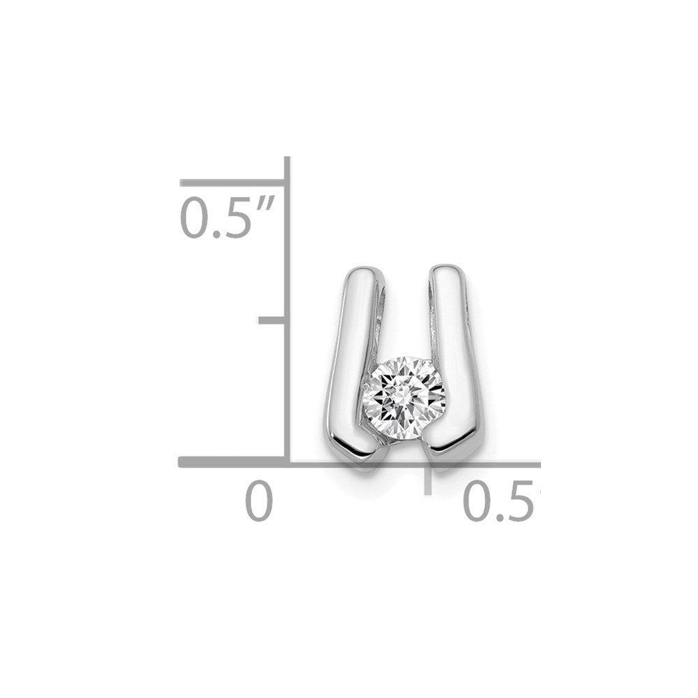 14k White Gold VS Diamond Slide